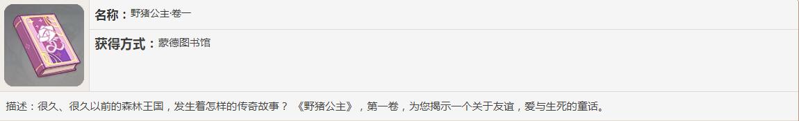 《原神》野猪公主书籍故事一览